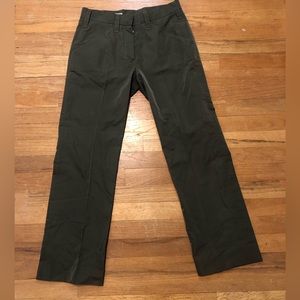 Jil Sander Silk and Polyester Green Pants